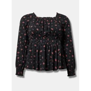 Torrid Blouson Sleeve Top on/off shoulder size 1